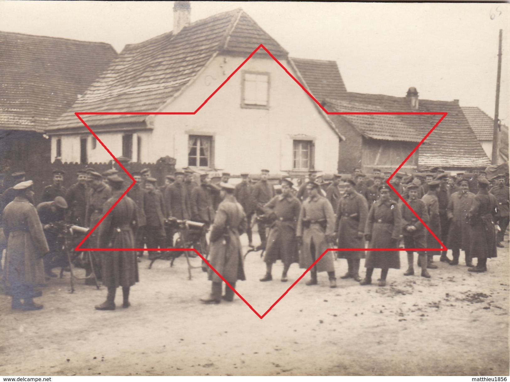 Photo 14-18 RULISHEIM (Ruelisheim Près Mulhouse) - Soldats Allemands, Mitrailleuse, MG (A168, Ww1, Wk 1) - Autres & Non Classés