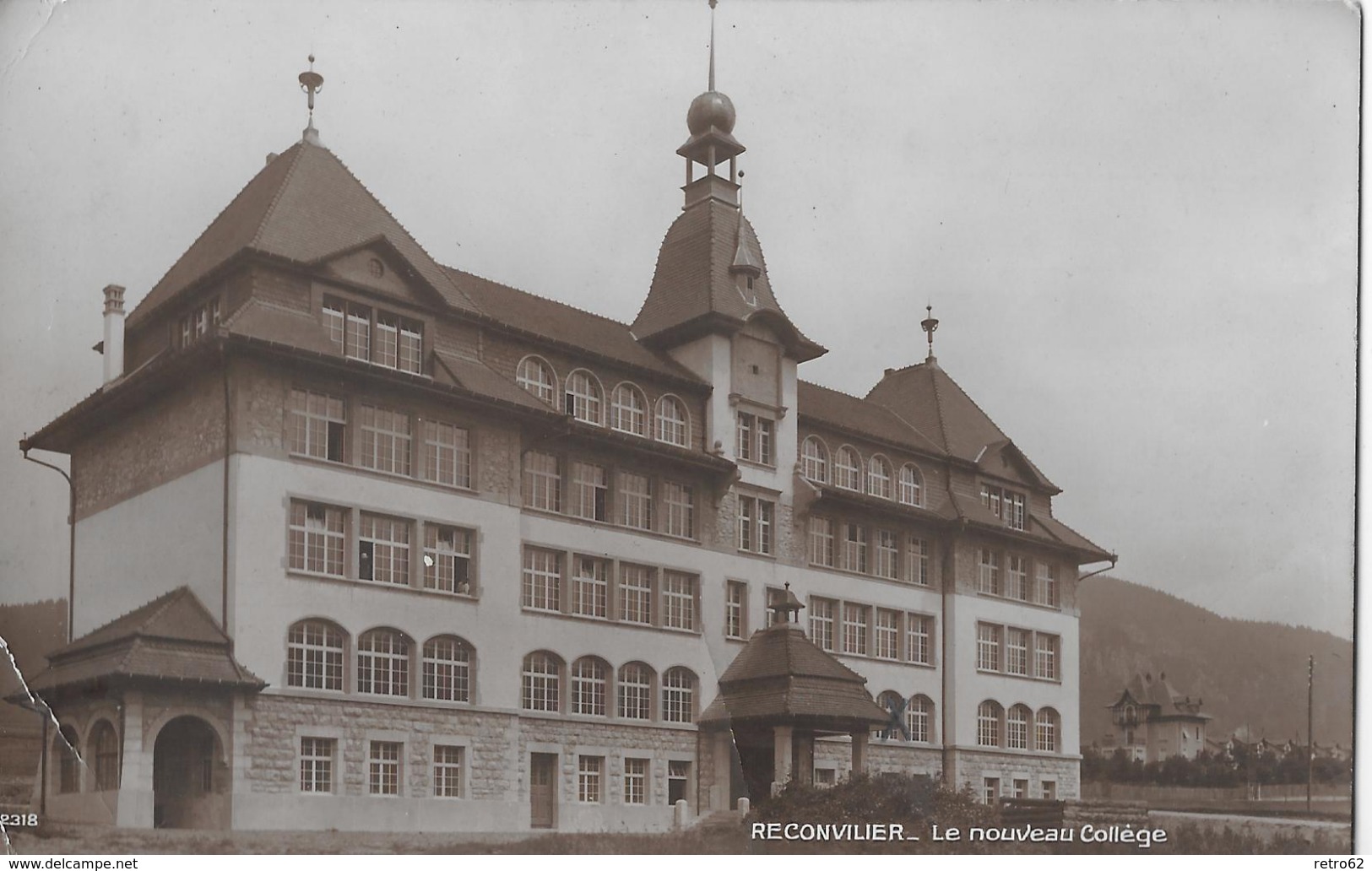 RECONVILIER &rarr; Le Nouveau Collège, Neues Schulhaus,ca.1940  &#x25BA;Feldpost Haub.Batterie 81&#x25C4; - Reconvilier