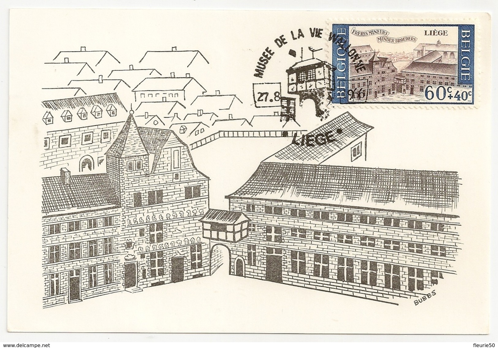 Carte Maximum 27-8-1966, Liège Musée De La Vie Wallone - 1961-1970