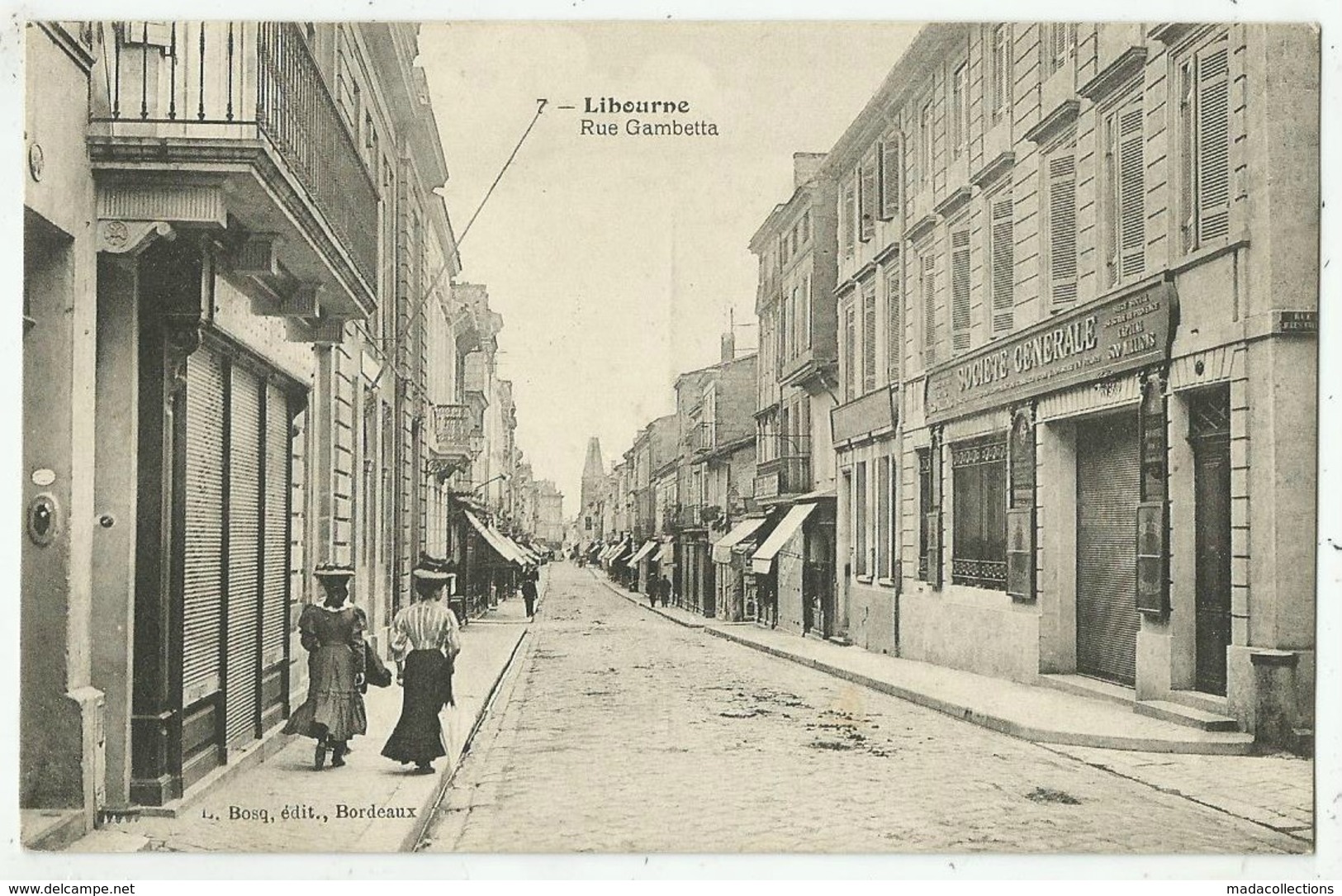 Libourne (33-Gironde)  Avenue Gambetta- Thème Banque " Société Générale" - Libourne