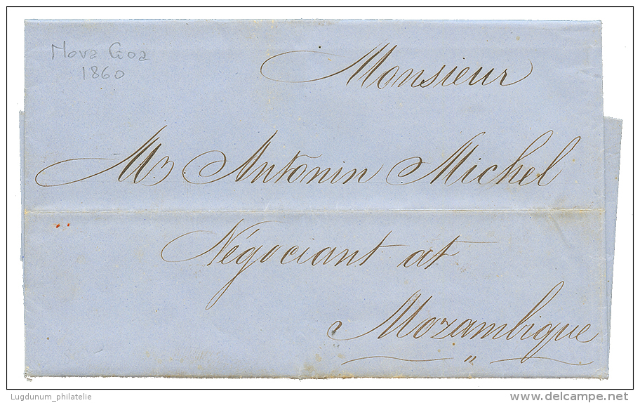 NOVA GOA : 1860 Entire Letter Datelined "NOVA GOA" To MOZAMBIQUE. RARE. Superb. - Other & Unclassified