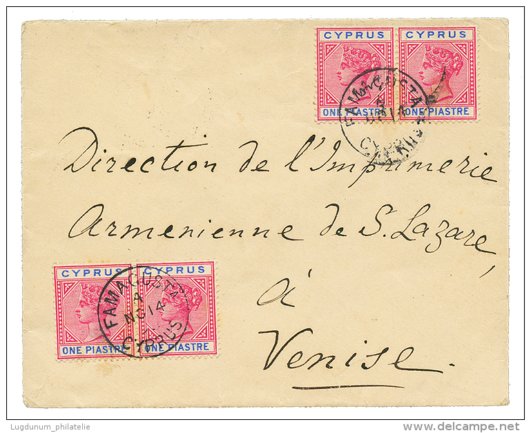 1898 1P(x4) Canc. FAMAGUSTA CYPRUS On Envelope To VENISE (ITALY). Vvf. - Other & Unclassified