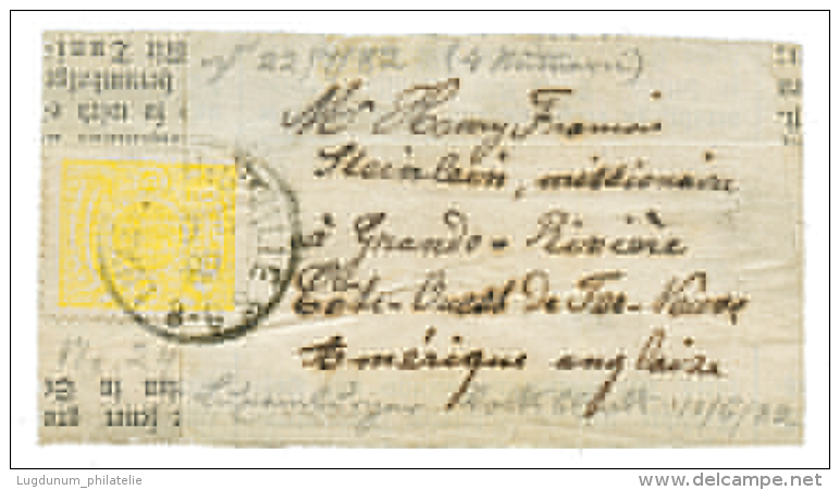 1882 5c Yellow Canc. LUXEMBOURG-VILLE On PRINTED MATTER (FRONT ONLY) To NEW FOUNDLAND. Vf. - Autres & Non Classés