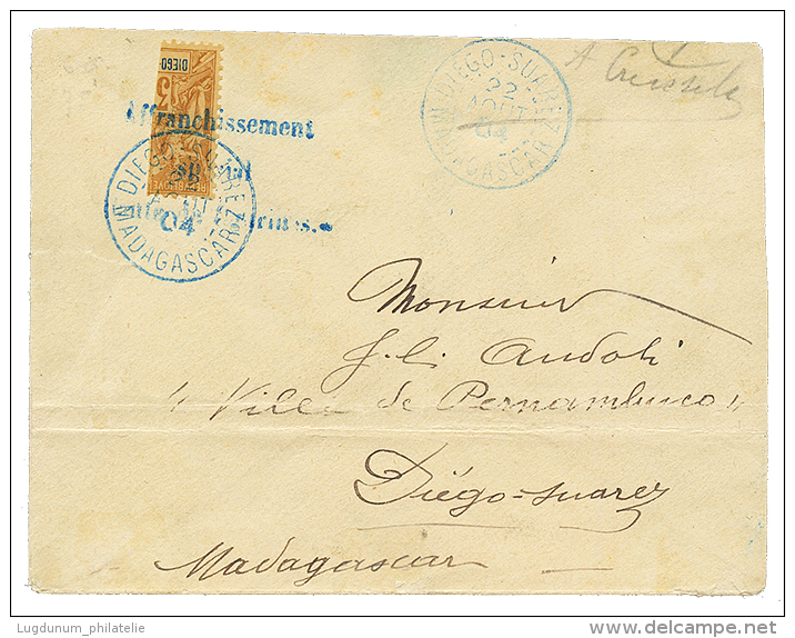 1904 DIEGO-SUAREZ COUPE Du 30c(n&deg;87) Obl. DIEGO-SUAREZ Sur Env. Pour Le Navire "PERNAMBUCO". Cote 420&euro;. TB. - Other & Unclassified