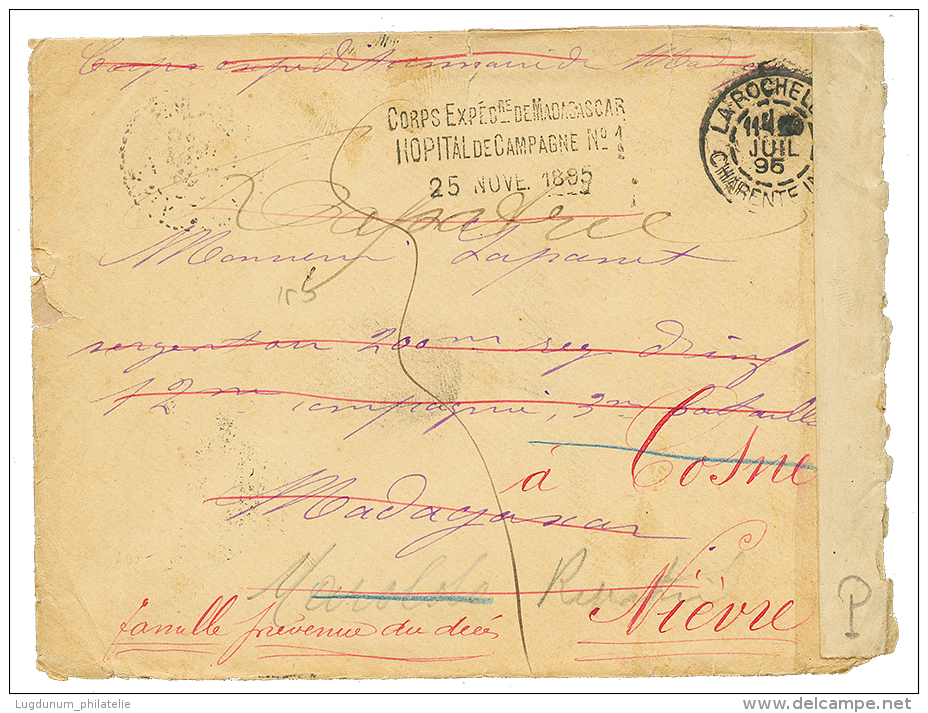 1895 Cachet Rare CORPS EXPEDre DE MADAGASCAR / HOPITAL DE CAMPAGNE N&deg;1 Sur Enveloppe En Franchise Militaire De LA RO - Other & Unclassified