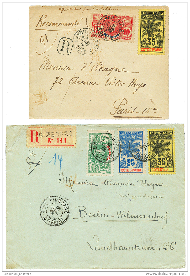 1907/13 Lot 2 Lettres RECOMMANDEES Des Bureaux De LAHOU Et GIMBOKRO. TB. - Other & Unclassified