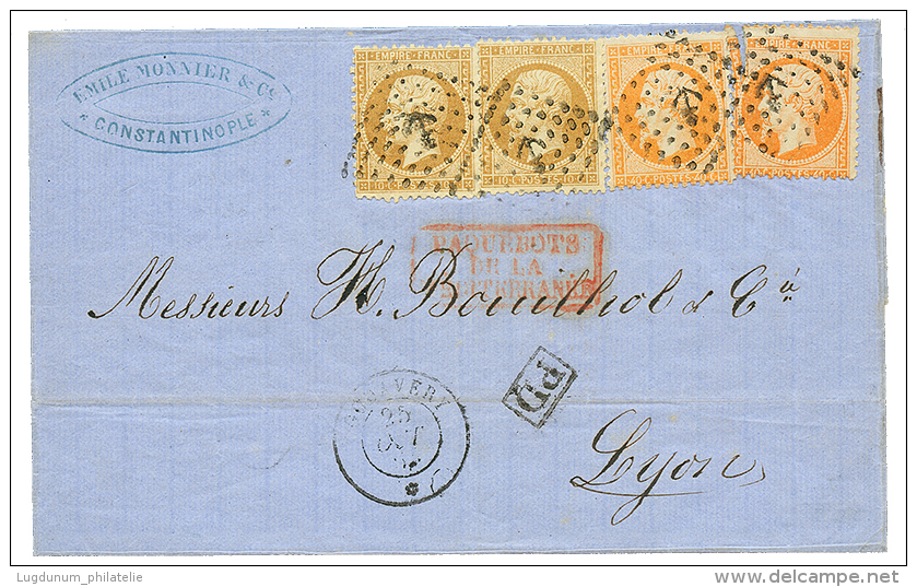 186+5 10c(n&deg;21)x2 + 40c(n&deg;16)x2 Obl. ANCRE + GODAVERY 25 Oct 65 Sur Lettre De CONSTANTINOPLE. TB. - Other & Unclassified