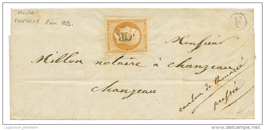 1862 10c(n&deg;13) Obl. OR + Boite Rurale F Sur Lettre Avec Texte Dat&eacute; "FONTAINE". TTB. - Otros & Sin Clasificación
