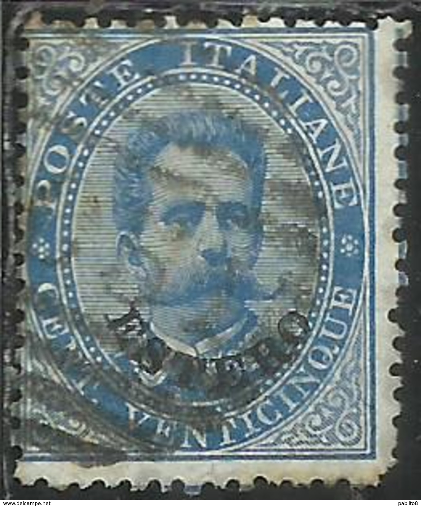 LEVANTE EMISSIONI GENERALI 1881 - 1883 SOPRASTAMPATO D´ITALIA  ESTERO ITALY OVERPRINTED CENT. 25 USATO USED - Algemene Uitgaven