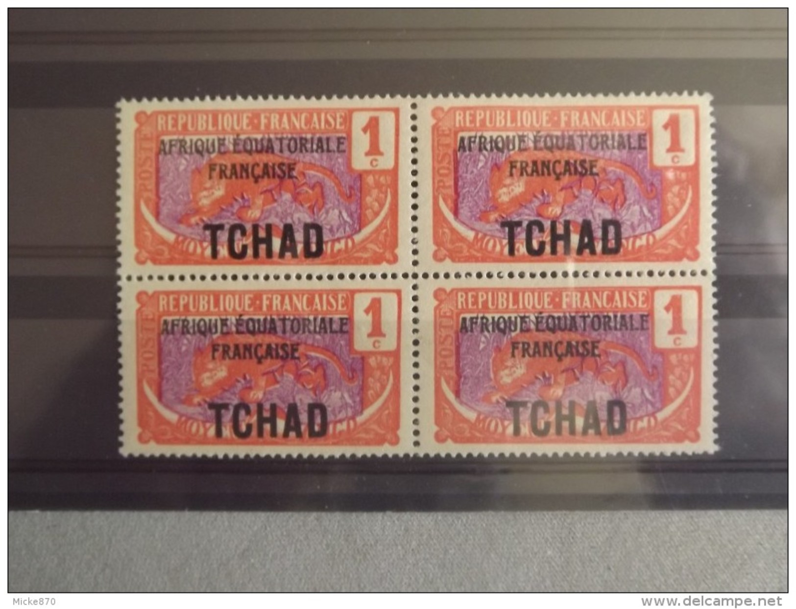 Tchad Bloc De 4 Timbres Neuf* Surchargés - Neufs