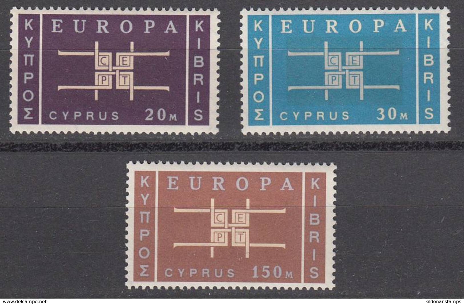 Cyprus 1963 Europa, Mint No Hinge, Sc# 229-231 - Unused Stamps