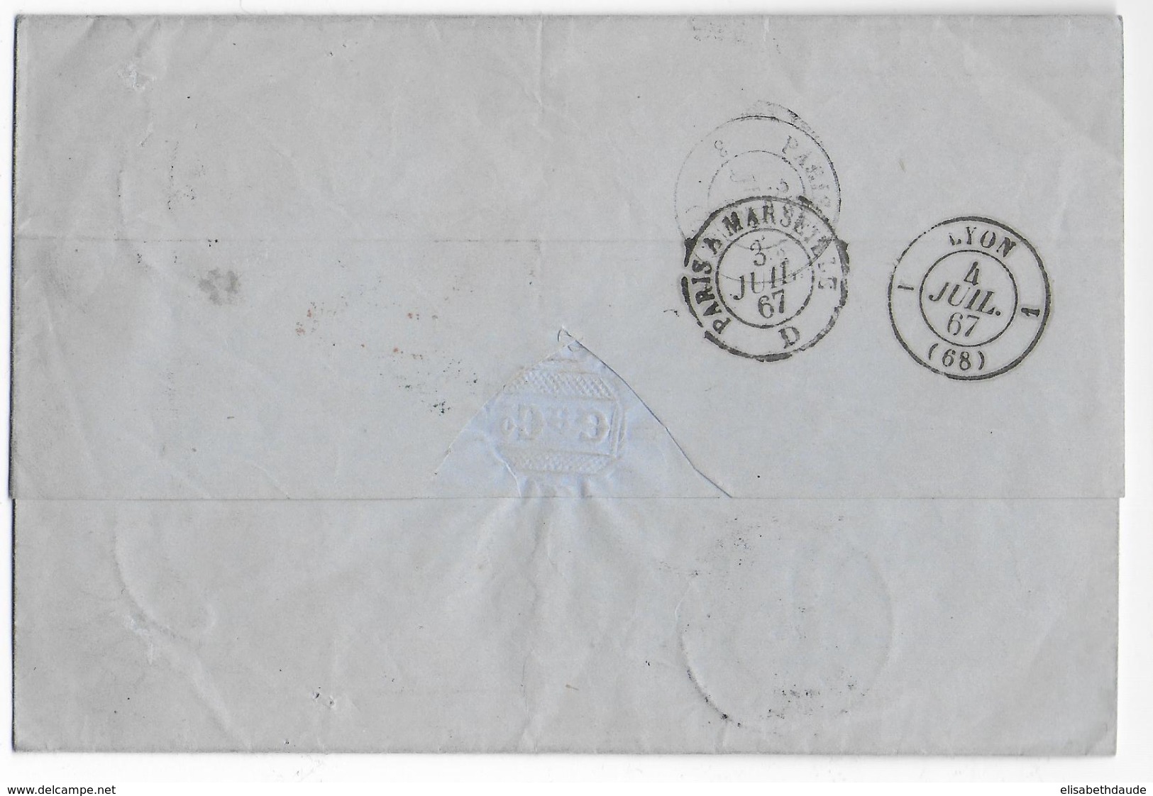 PREUSSEN - 1867 - LETTRE De HILDEN Pour LYON Avec ENTREE Par ERQUELINES - Covers & Documents