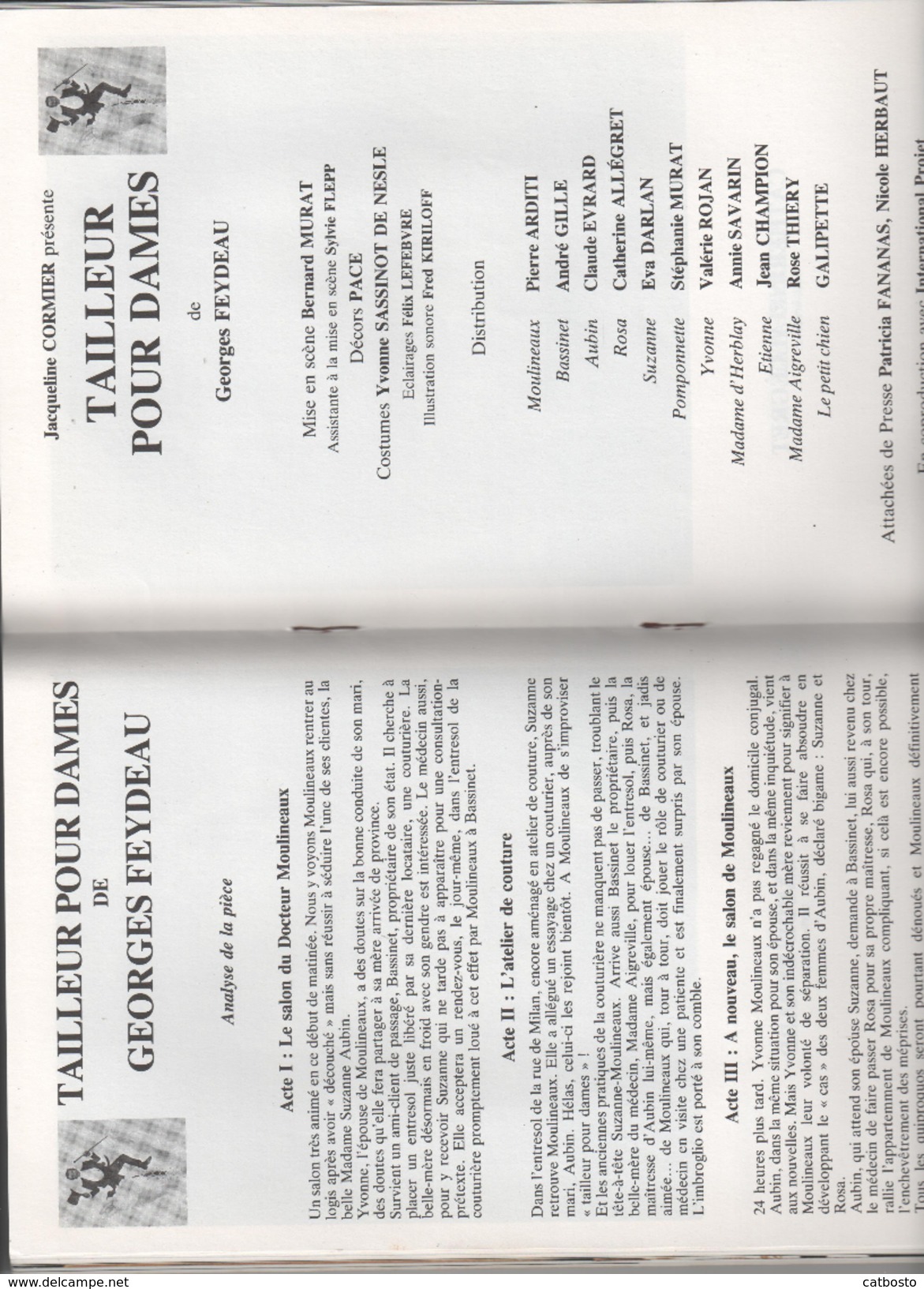 Théatre Des Bouffes Parisiens "Tailleur Pour Dames" De Georges Feydeau 1985 - Programmes