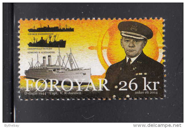 Faroe Islands 2014 MNH Sc #630 26kr Ships, Captain - D-Day - Faroe Islands