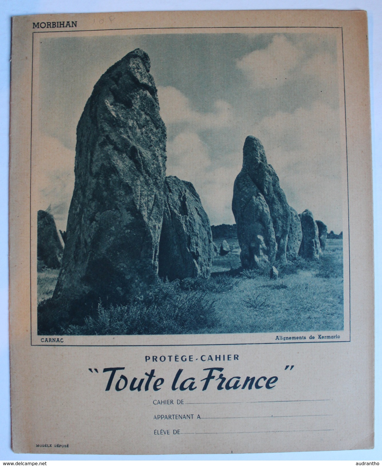 Ancien Protège Cahier Carnac Cholet Chinon Vitré Toute La France - Altri & Non Classificati