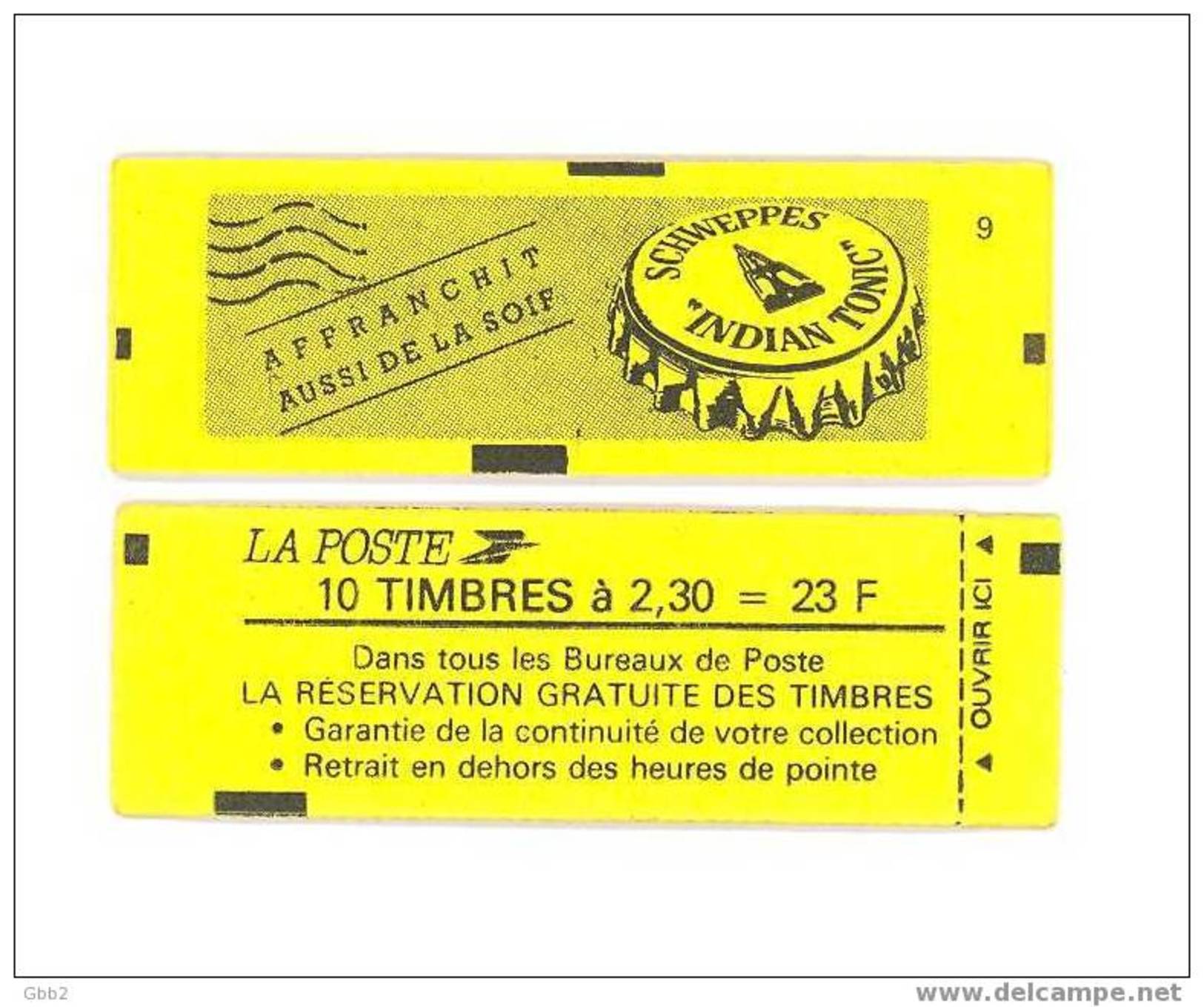 CARNET 2614-C 4 Marianne De Briat  "SCHWEPPES" Fermé Daté 8/2/90. Parfait état Bas Prix RARE - Autres & Non Classés