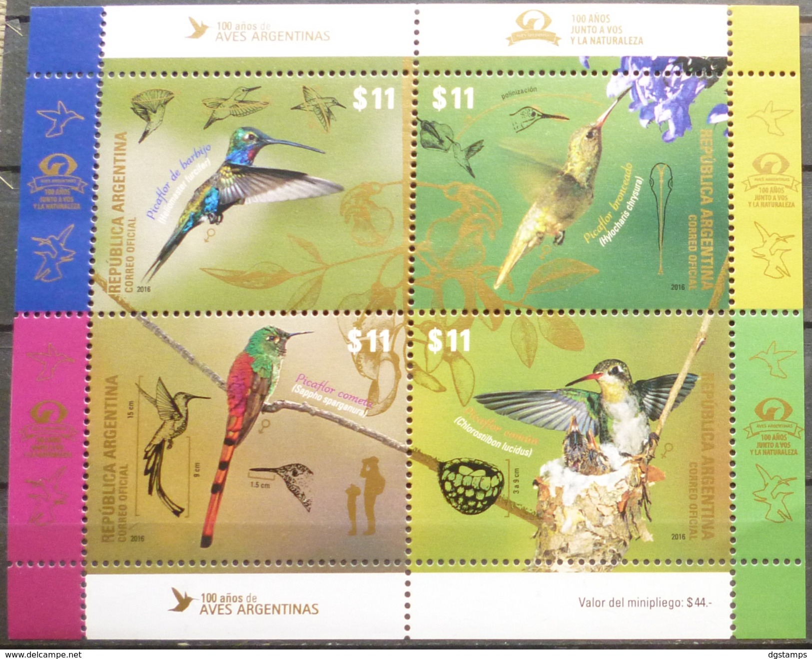 Argentina 2016 ** 100 Años Junto A Vos Y La Naturaleza. Colibríes. See Desc. - Unused Stamps