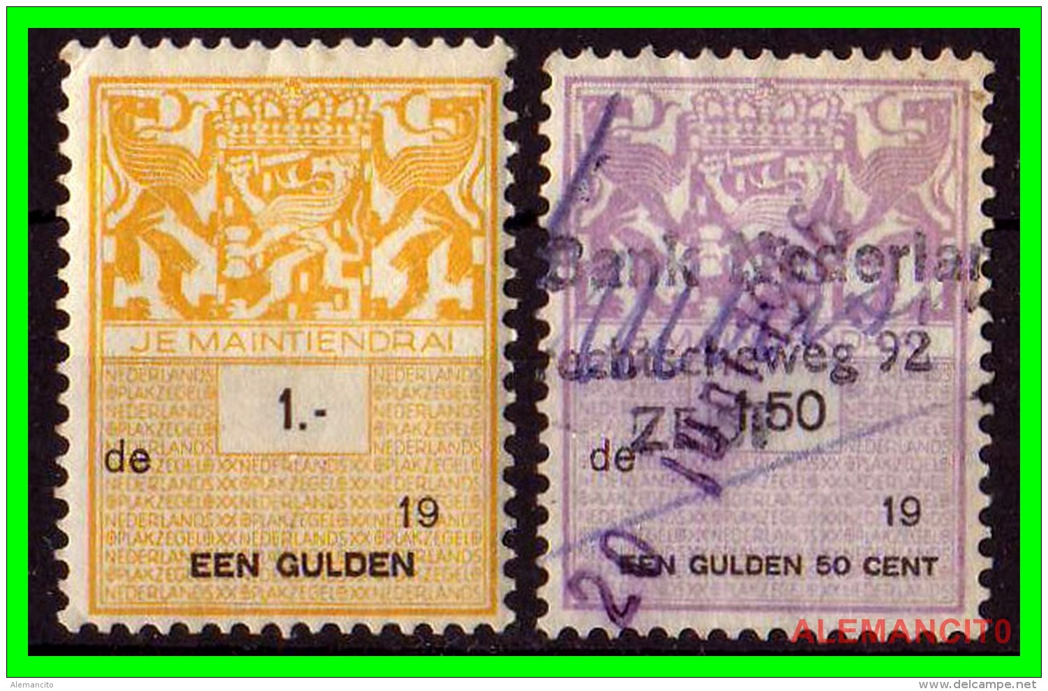 NETHERLANDS  (  PAISES BAJOS  SELLOS  FISCALES - Revenue Stamps