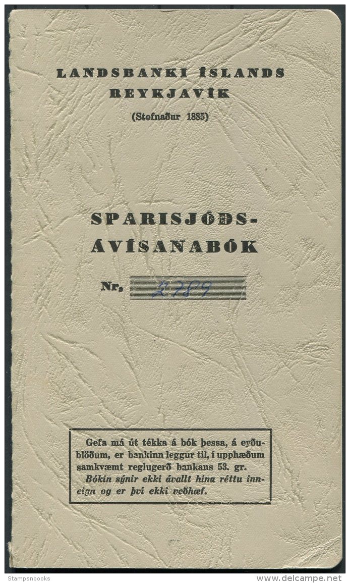 1955-85 Iceland 12 X Bank Savings Books / Bankabok. Sparisjodur Bunadorbankinn Landsbanki Utvegsbanki Adalbanki - Cheques & Traveler's Cheques