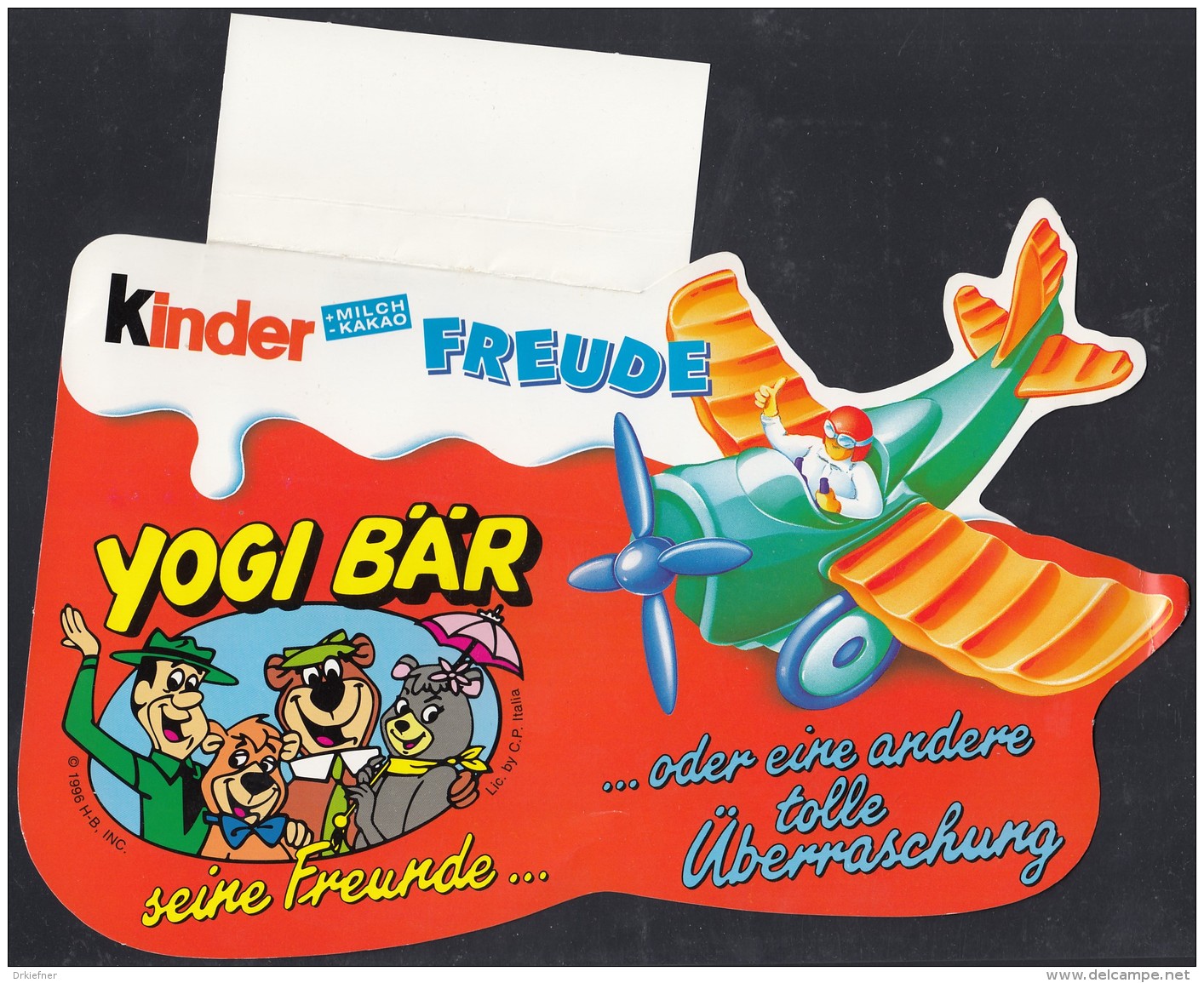 Werbeanhänger "Yogi Bär, Seine Freunde Oder..." Mit Flugzeug, Um 1996 - Ü-Ei