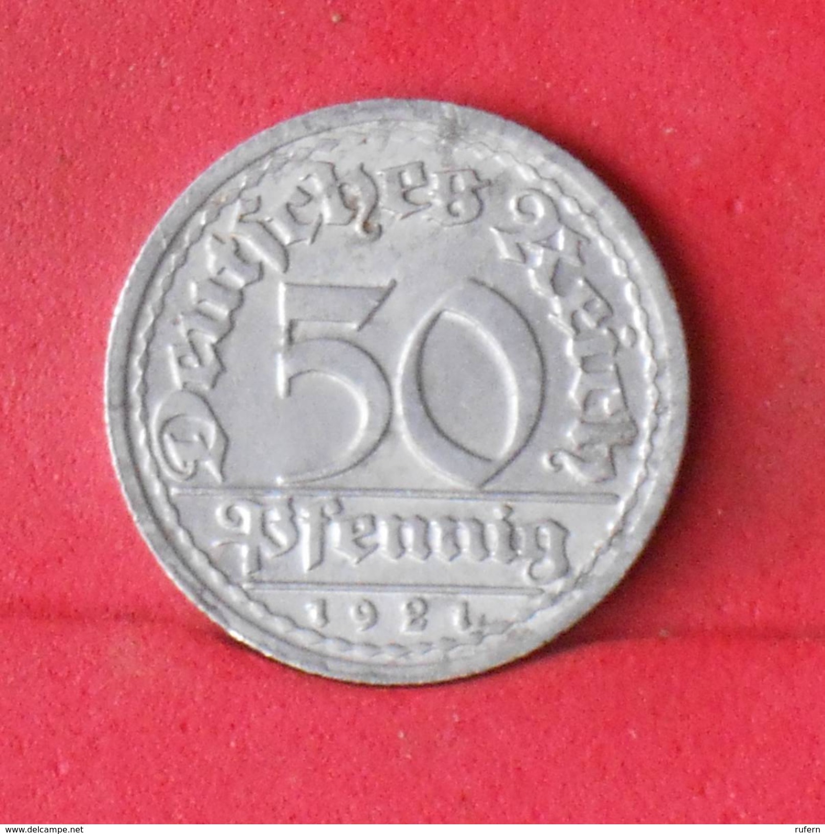 GERMANY  50 PFENING 1921 J -    KM# 27 - (Nº17975) - 50 Rentenpfennig & 50 Reichspfennig