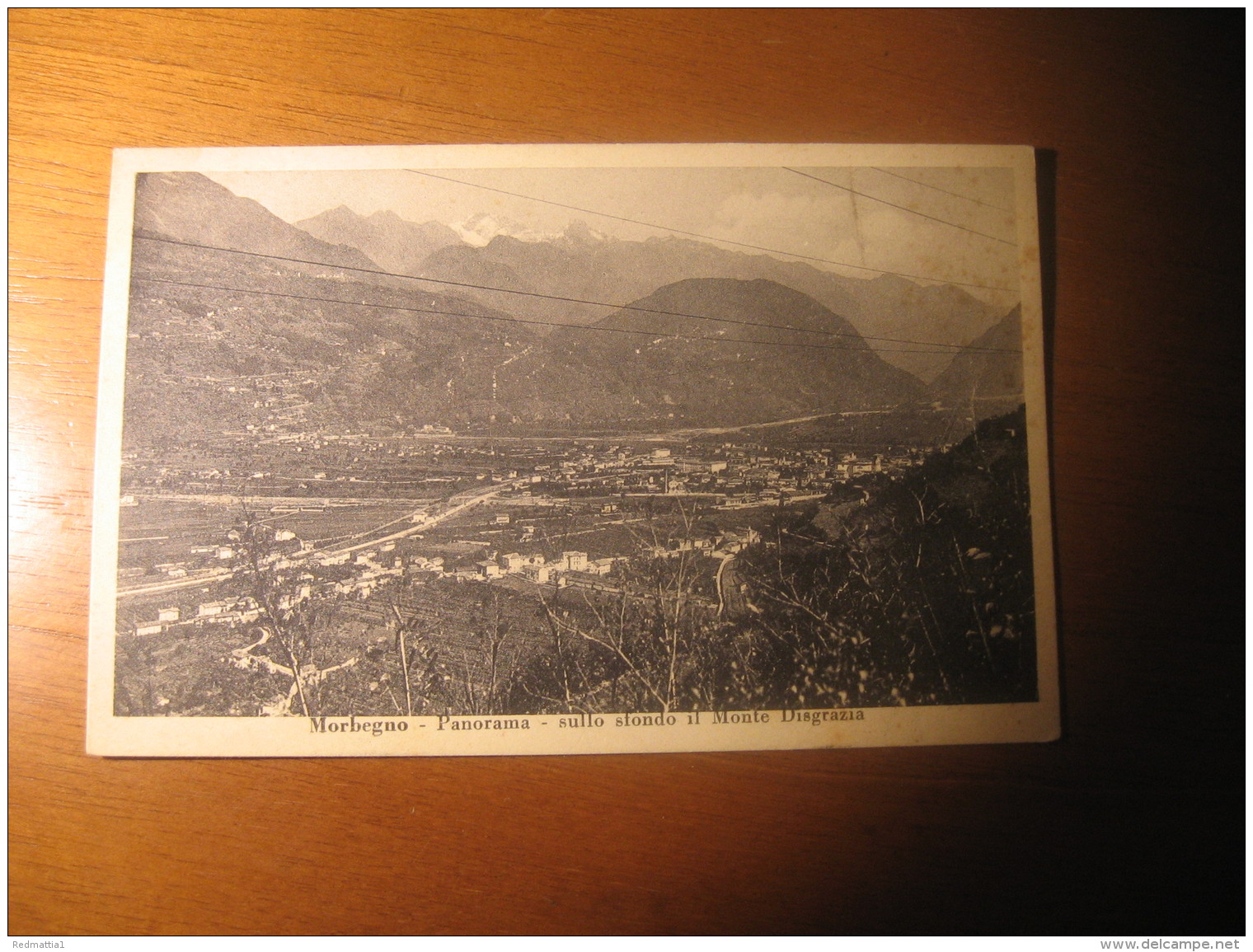 CARTOLINA FORMATO PICCOLO   -   SONDRIO MORBEGNO PANORAMA SULLO SFONDO IL MONTE DISGRAZIAI - B   946 - Sondrio