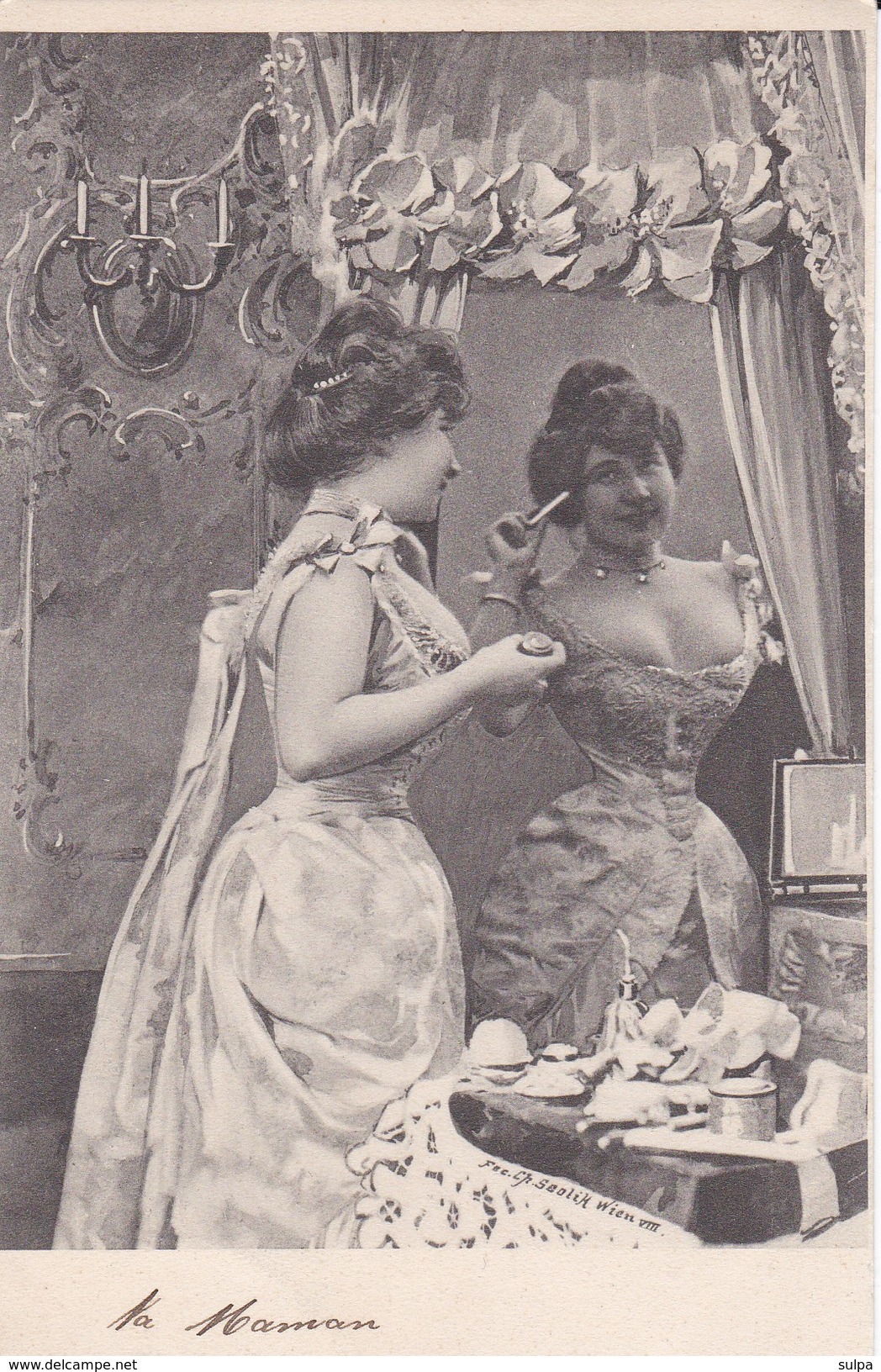 Charles Scolik, Femme Faisant Sa Toilette Au Miroir. Belle Epoque - Scolik, Charles