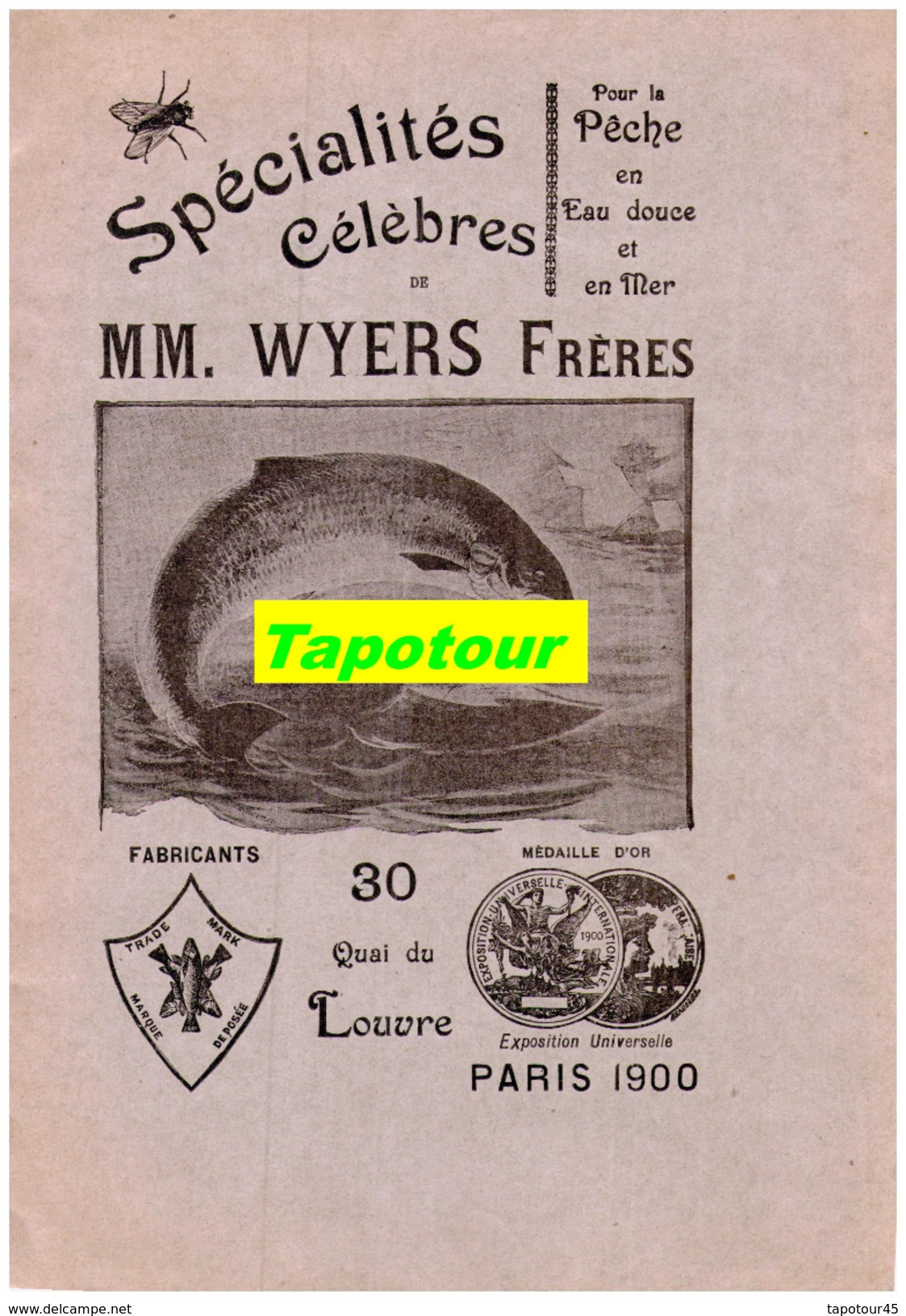 G Ll 5) (Publicité Ancienne) Cartonnée Sur La Pêche "Wyers" (a 4) 1 Face - Publicités