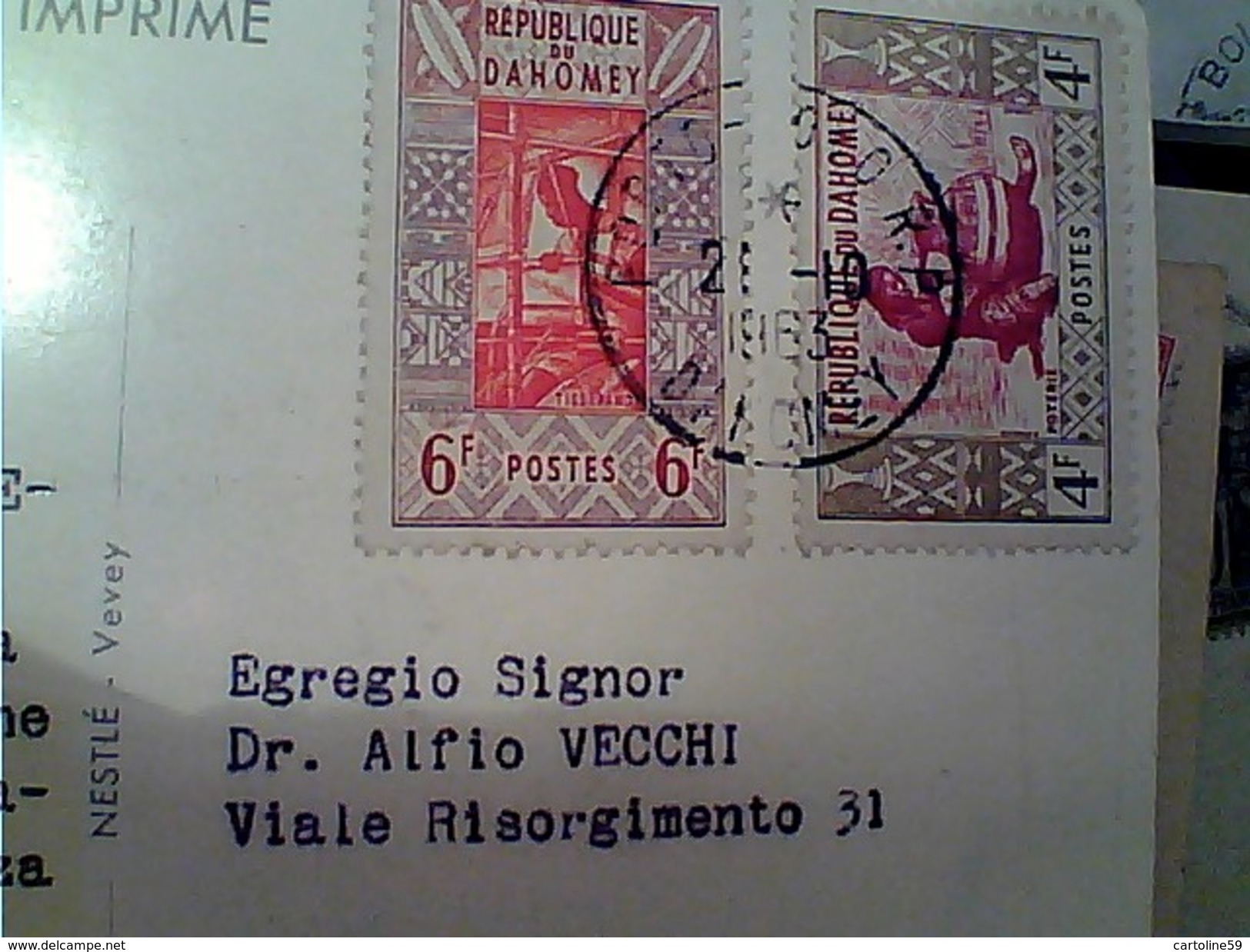 DAHOMEY CITE LACUSTRE Femme Donna Su Piroga STAMP TIMBRE  1963 4 + 6 F  GA12917 - Dahomey