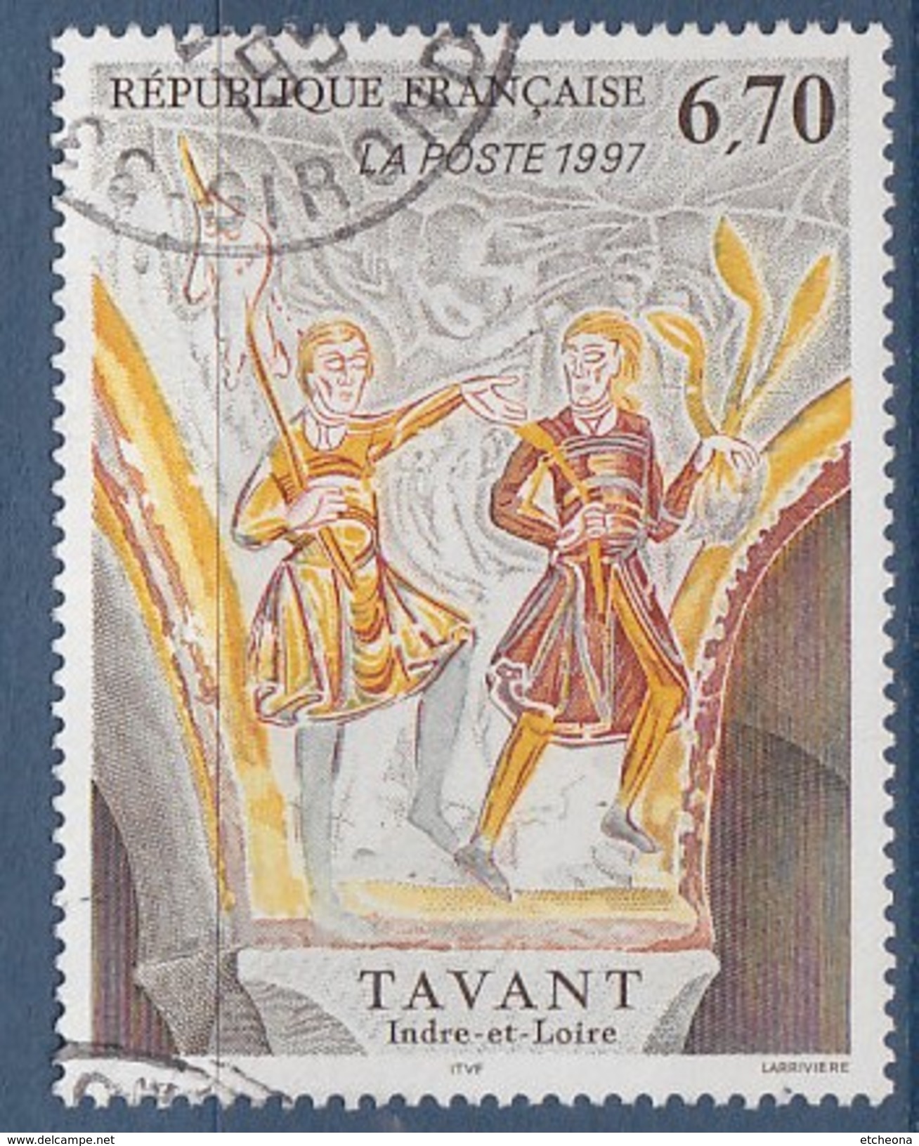 = Fresques De Tavant (Indre Et Loire) Scène Avec Deux Personnages N°3049 Oblitéré - Oblitérés