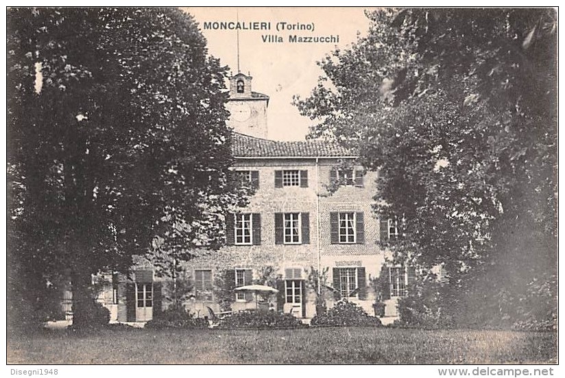 06677 "MONCALIERI (TO) -  VILLA MAZZUCCHI. CART. ILL. ORIG. SPED.  1918 - Moncalieri