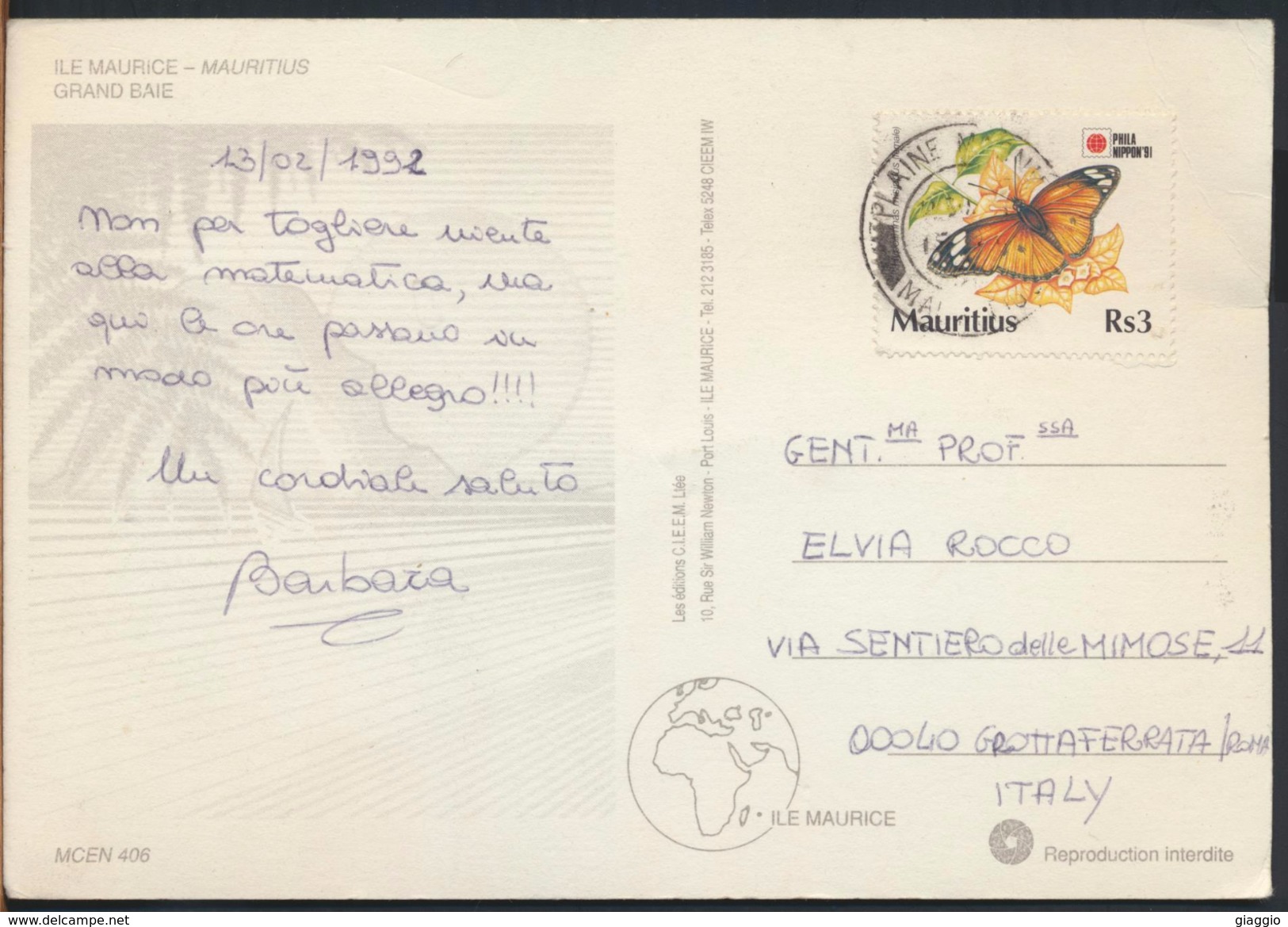 °°° 1182 - MAURITIUS - LA GRAND BAIE - With Stamps °°° - Mauritius