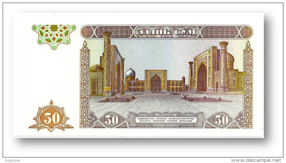 UZBEKISTAN - 50 SUM - 1994 - Pick 78 - UNC. - Serie QF - 2 Scans - Usbekistan