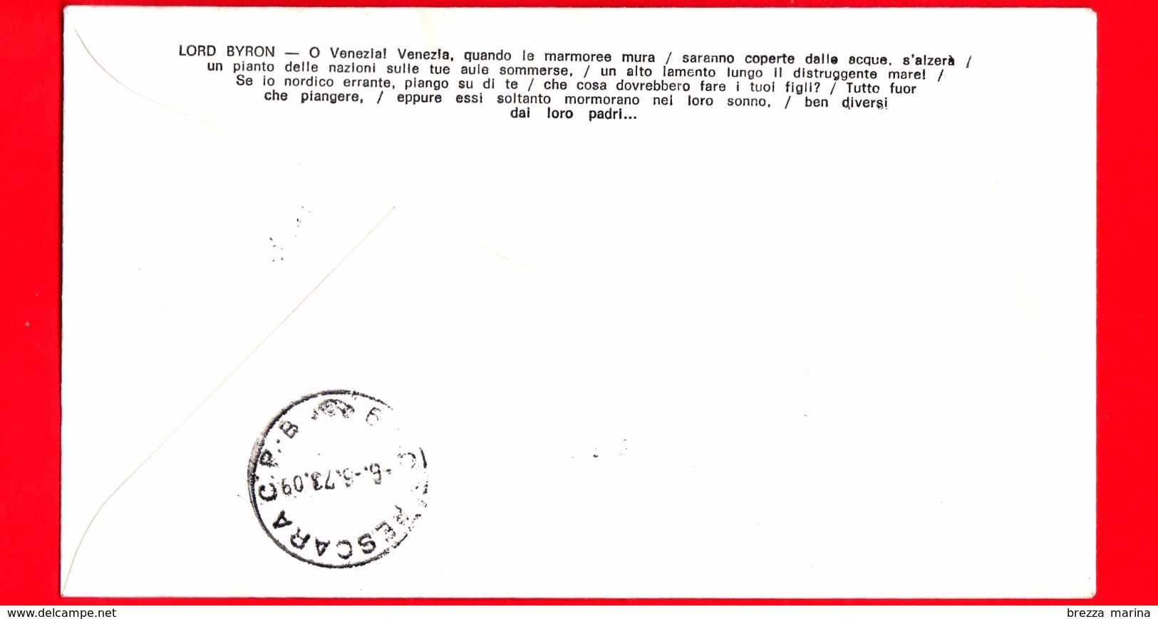 ITALIA - 1973 - FDC - Filagrano - Salviamo Venezia - Numerata - Viaggiata Da Venezia A Pescara - FDC