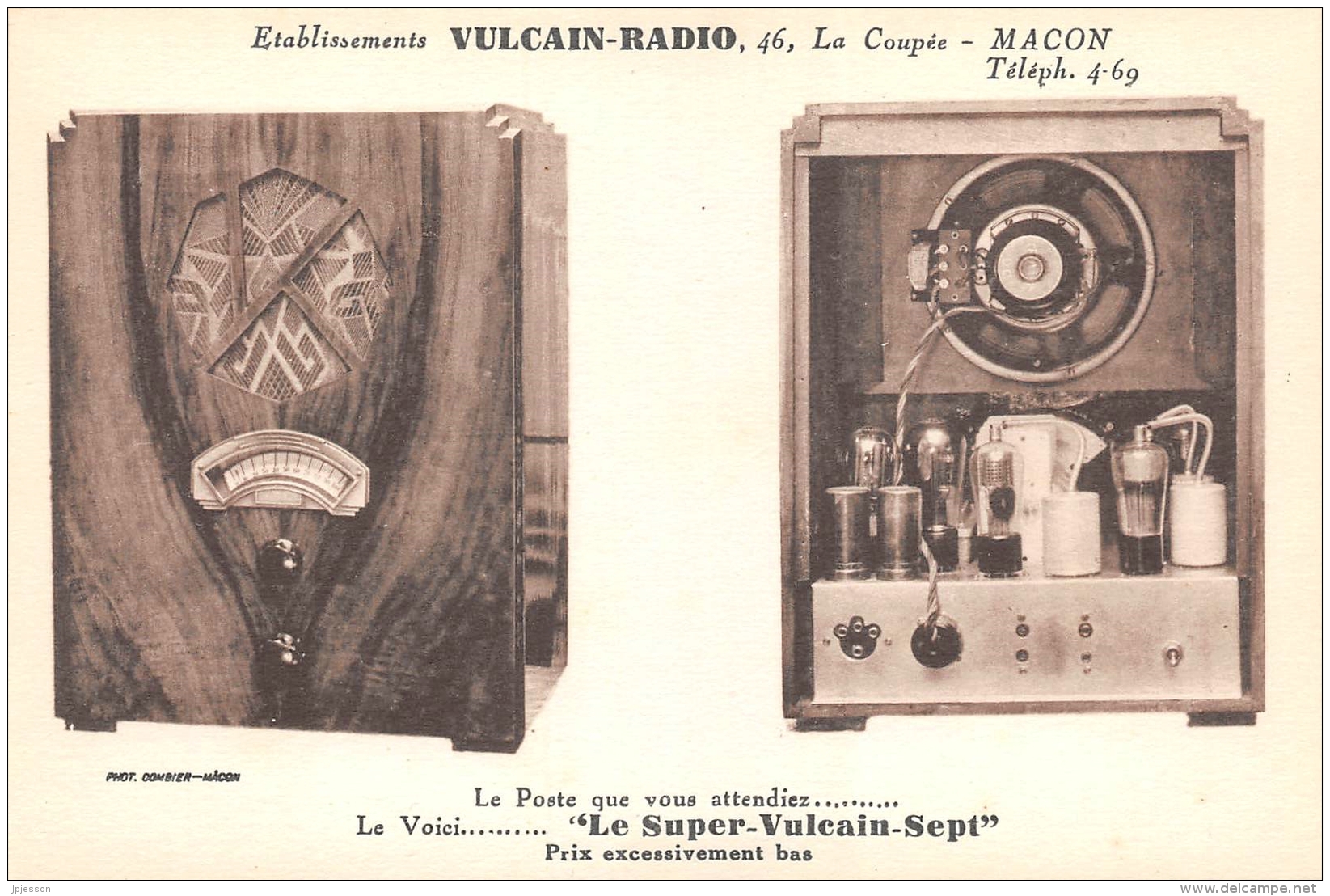 SAONE ET LOIRE  71    MACON  ETABLISSEMENTS VULCAIN - RADIO  POSTE RADIO "SUPERVULCAIN SEPT" PUBLICITE - Macon