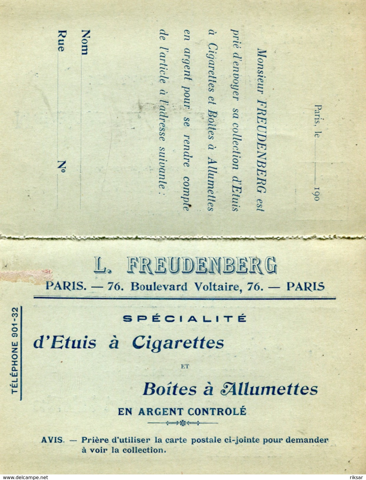 TABAC(CIGARETTE) PARIS - Autres & Non Classés