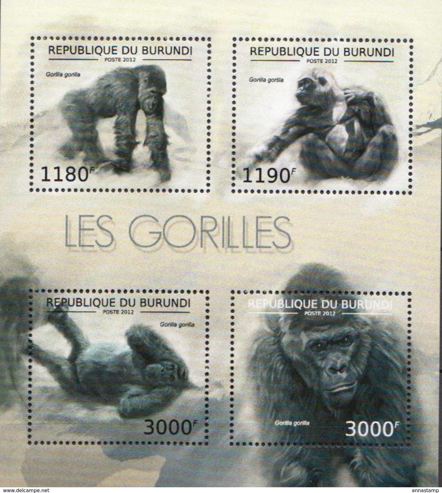 Burundi MNH Gorillas Sheetlet And SS - Gorilas