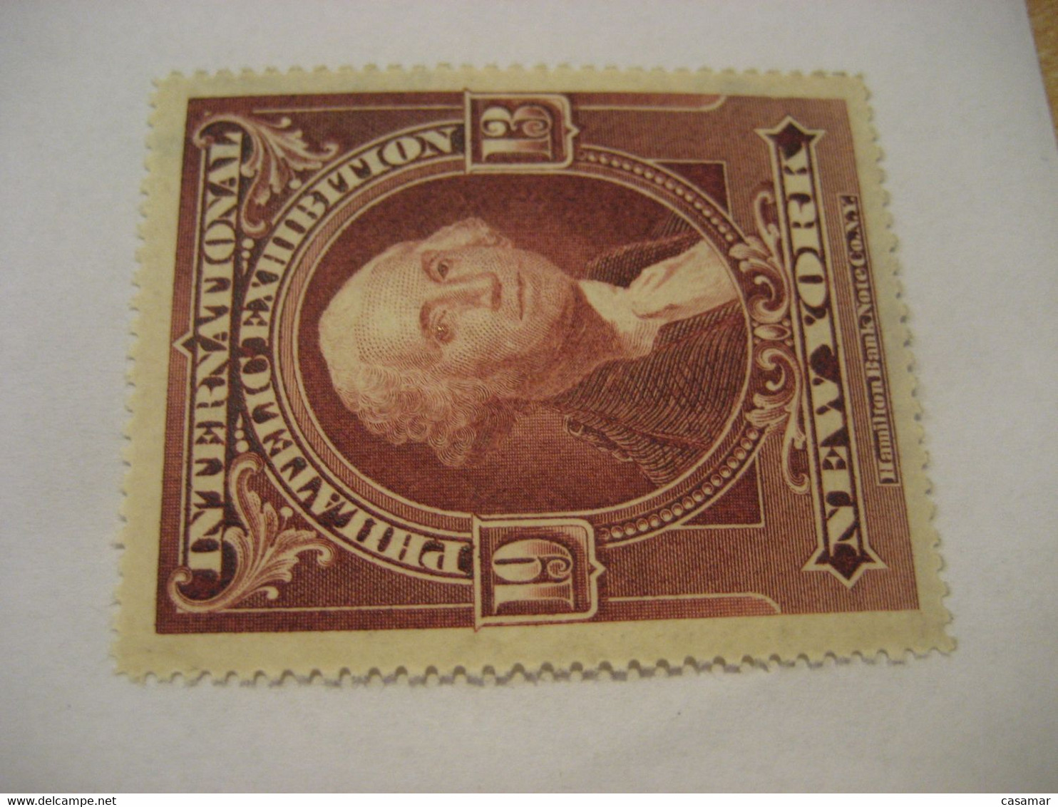 New York 1913 International Philatelic Exhibition Hamilton Bank George Washington Poster Stamp Vignette USA - Other & Unclassified