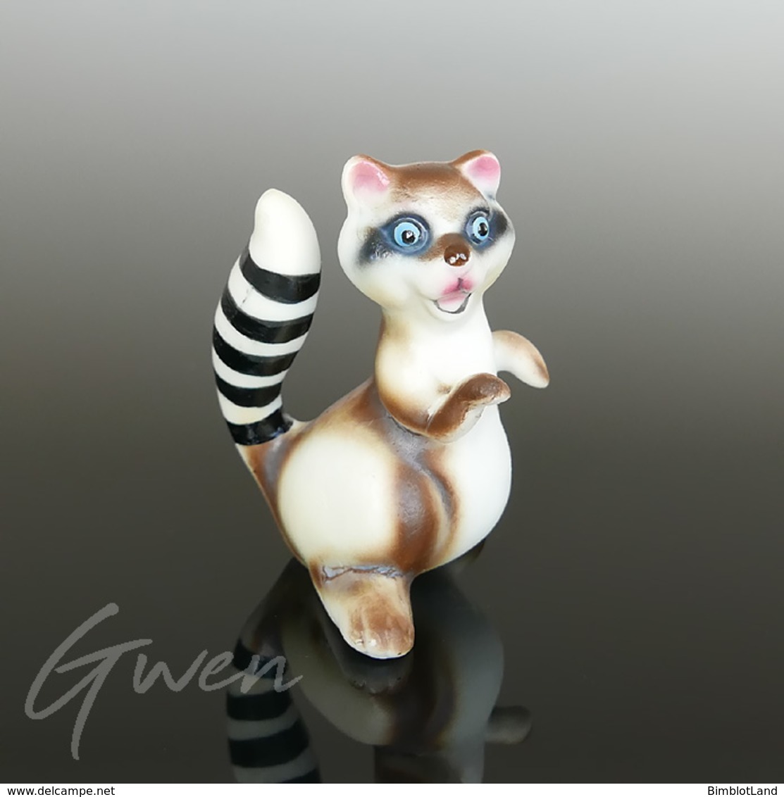 Miniature Ancienne Raton Laveur 5cm Animal Figurine Porcelaine Biscuit Japon 1960 - Tiere