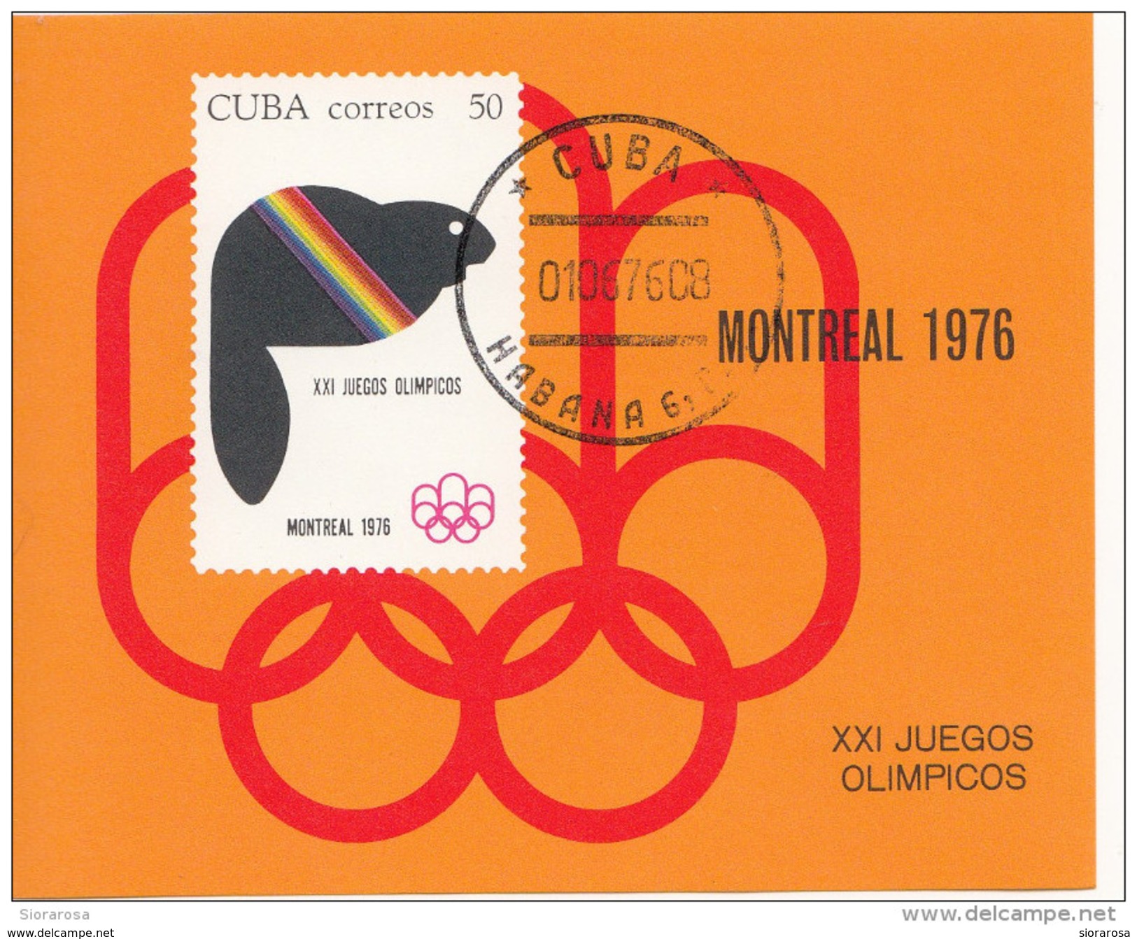 2067 Cuba 1976 Montreal XXI Jeux Olympiques Stemma (Castoro)  Sheet Imperforato Nuovo  Olimpiadi - Estate 1976: Montreal