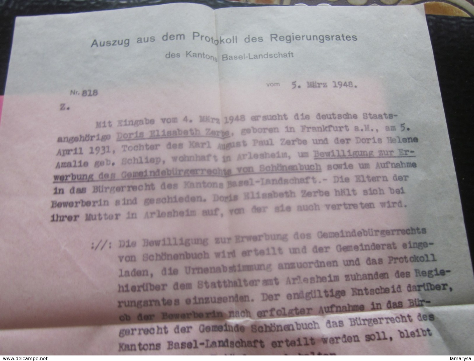 LIESTAL-1948 Baselland-Amtlich Pauschal-franklert-  Suisse Marcophilie  Schonenbuch-Lettre Affranchissement Abonné - Poststempel