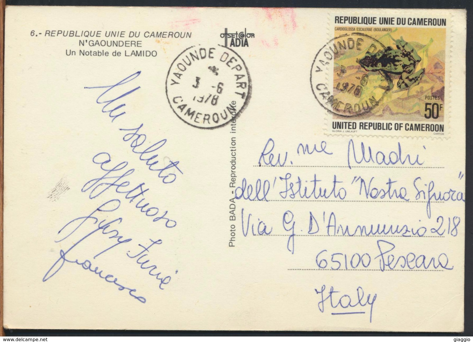 °°° 1190 - CAMERUN - N'GAOUNDERE - UN NOTABLE DE LAMIDO - 1978 With Stamps °°° - Camerun