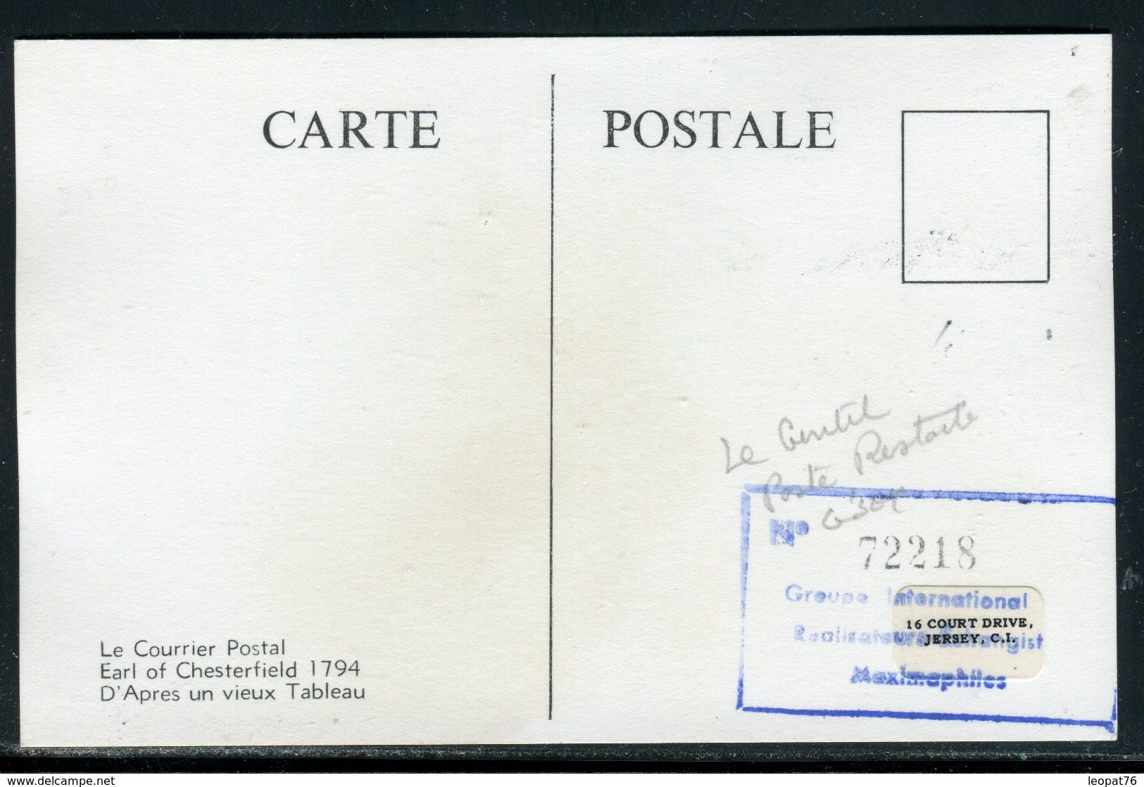 Guernesey - Carte Maximum 1972 ,  Bateau Le Courrier Postal - Guernesey