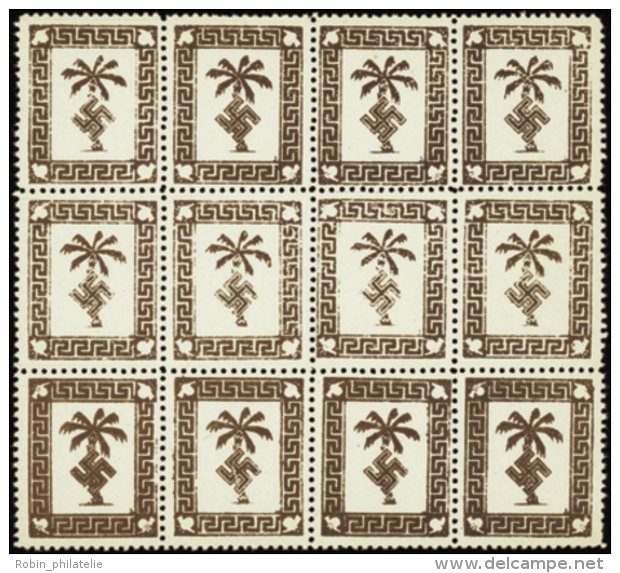 N&deg;  1 Palmiers Bloc De 12 Timbres Qualit&eacute;: (*) Cote: 2820&nbsp; &euro; - Andere & Zonder Classificatie