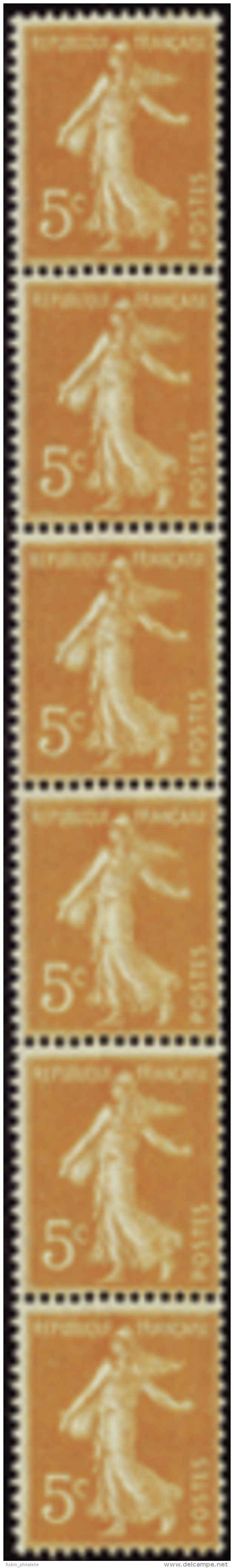 N&deg;  5 5c Semeuse Orange Bande Verticale De 6 Timbres Qualit&eacute;: ** Cote: 305&nbsp; &euro; - Altri & Non Classificati