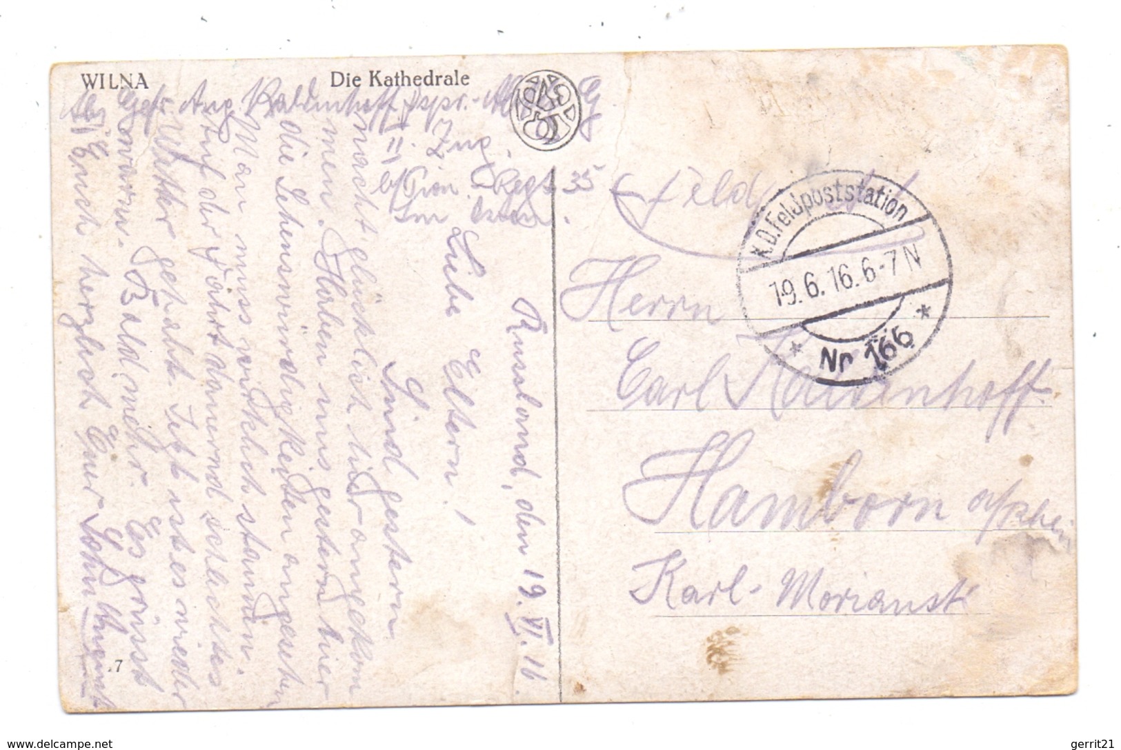 LIETUVA / LITAUEN - VILNIUS / WILNA, Kathedrale, Deutsche Feldpost, 1916 - Litauen