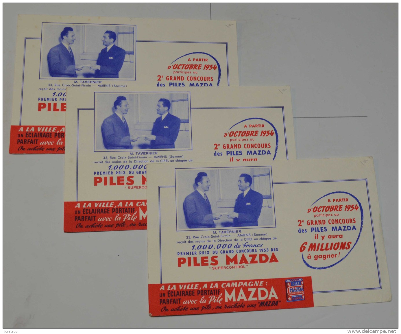 La Pile Mazda, 3 Buvards - Piles