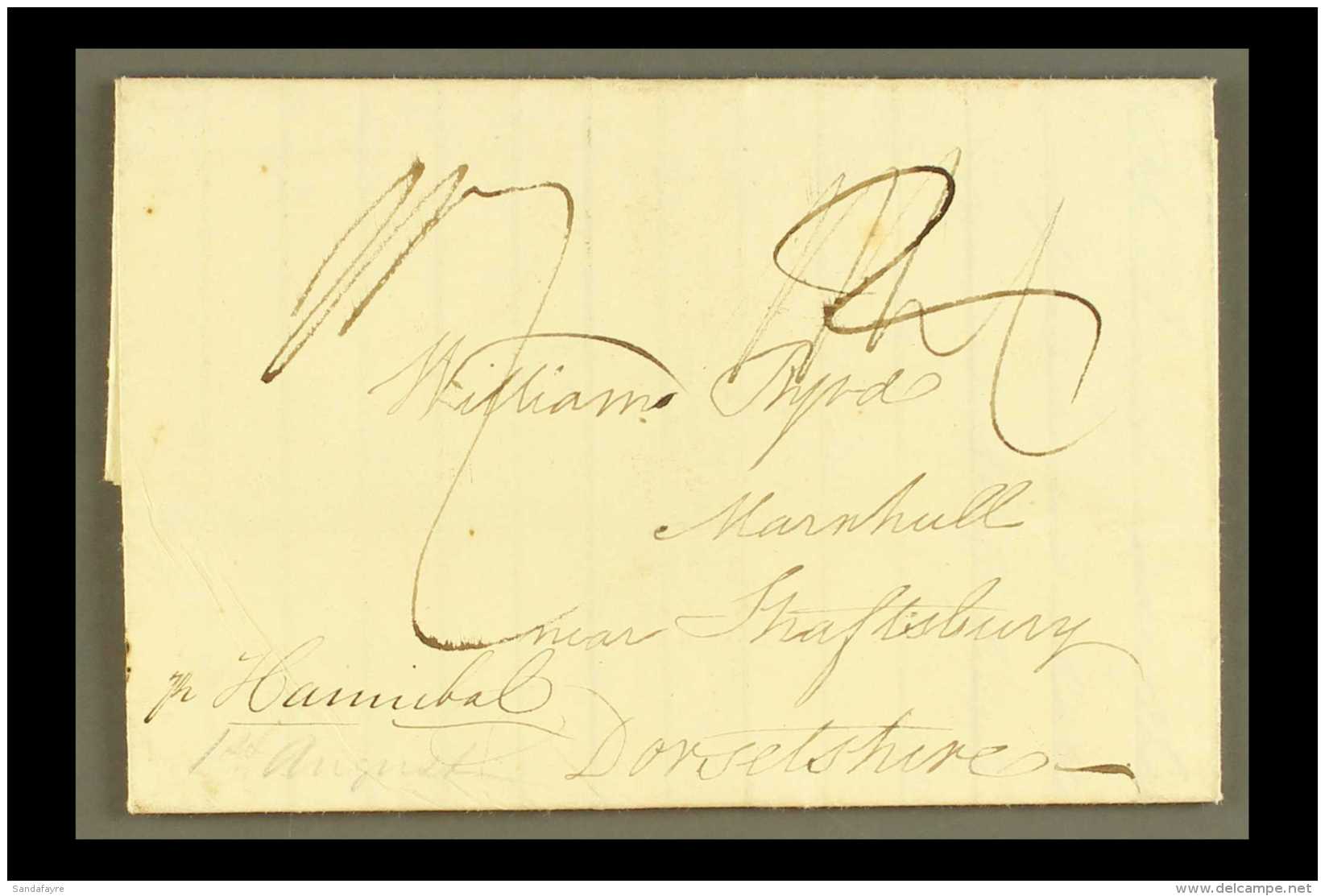 1834 QUAKER ENTIRE LETTER FROM FLUSHING N.Y TO WILLIAM BYRD IN DORSET, SHIP LETTER Entire Letter From James Byrd... - ...-1840 Vorläufer