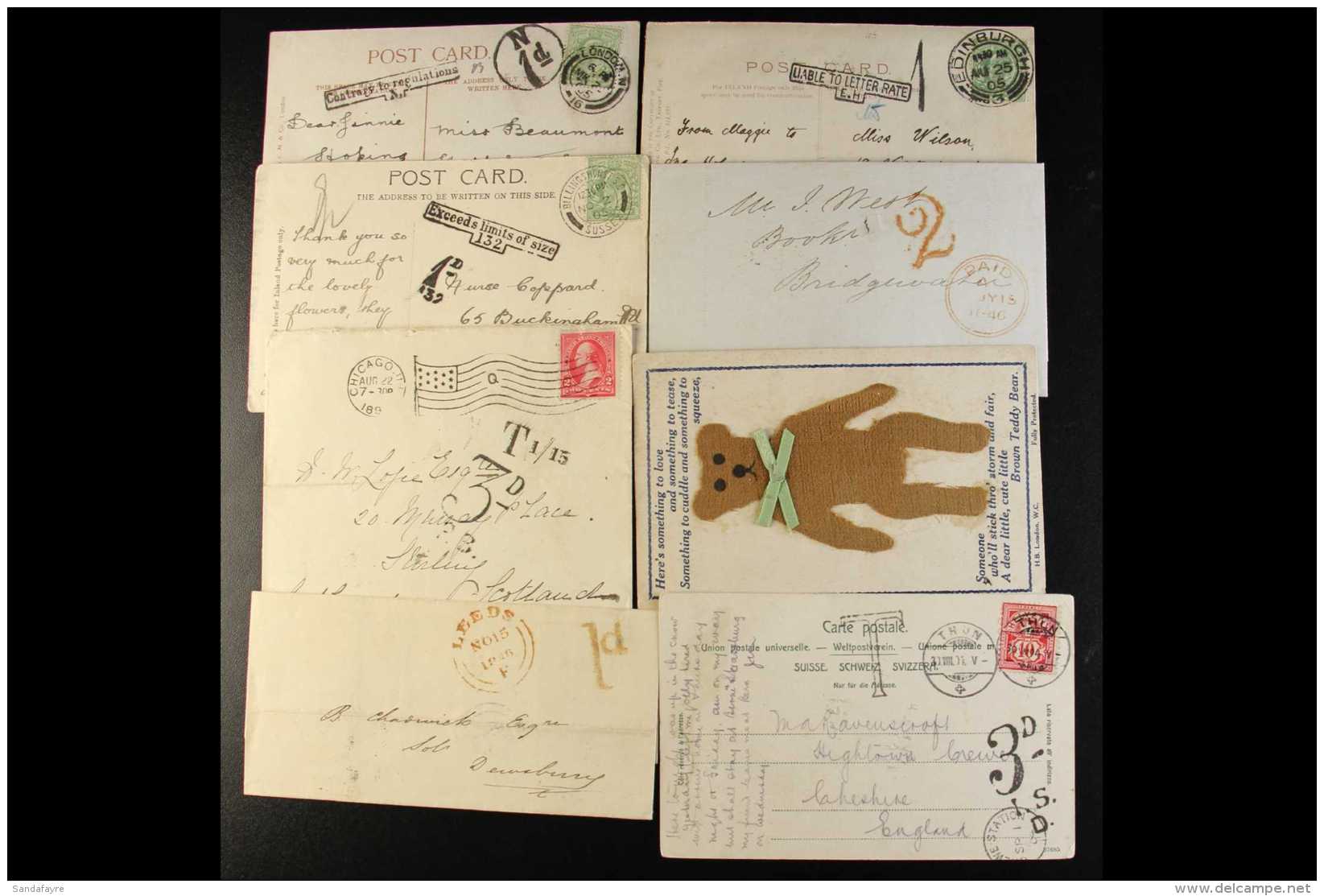 1846-1920 POSTAGE DUE AND TAX MARKINGS ON COVERS &amp; CARDS COLLECTION A Most Interesting Group With 1846 Hand... - Sonstige & Ohne Zuordnung