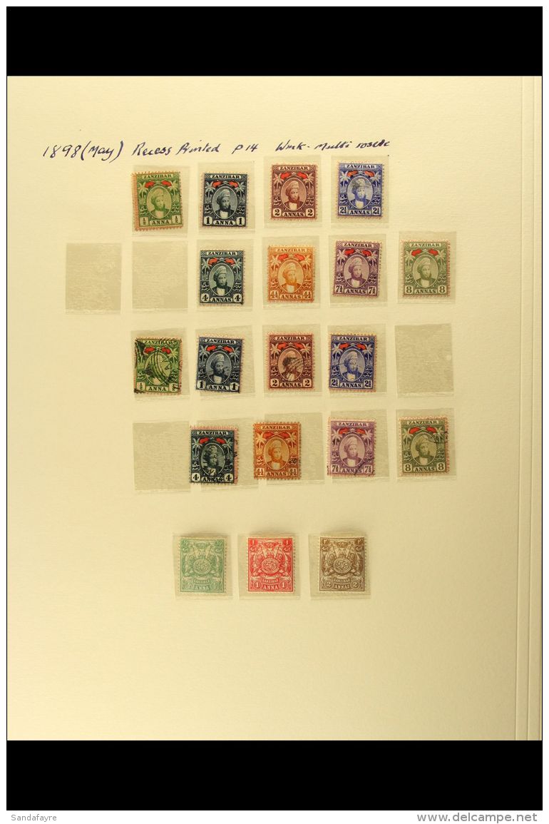 1896-1963 MINT AND USED COLLECTION On Album Pages, Includes 1896 Range To 2r Used, 1898 Mint Range To 8a And Used... - Zanzibar (...-1963)